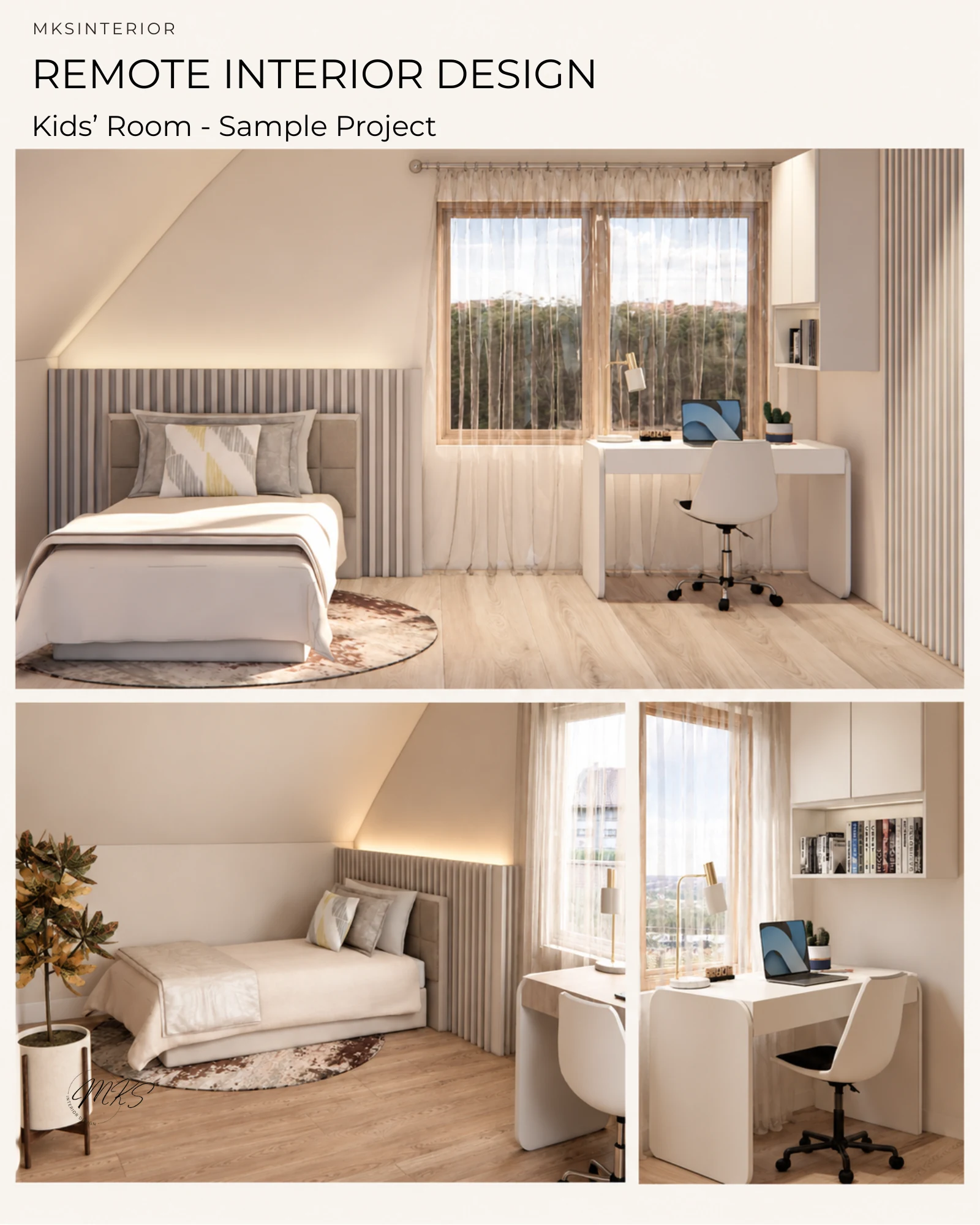 MKSinterior remote interior design sample with kids’ room visualisations