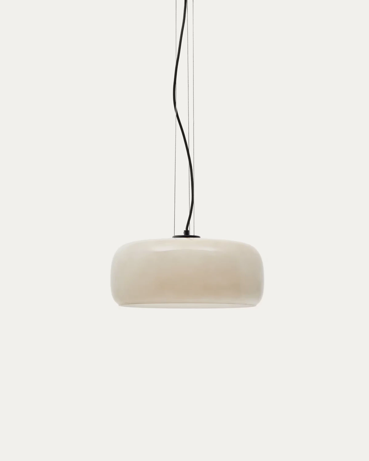 Reig Light Grey Glass Ceiling Lamp by Kave Home