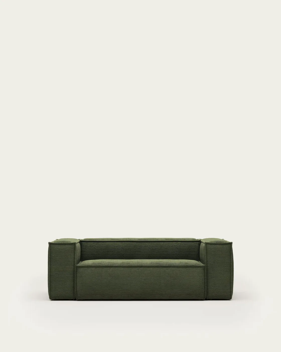 Blok 2-seater sofa in green thick corduroy by Kave Home