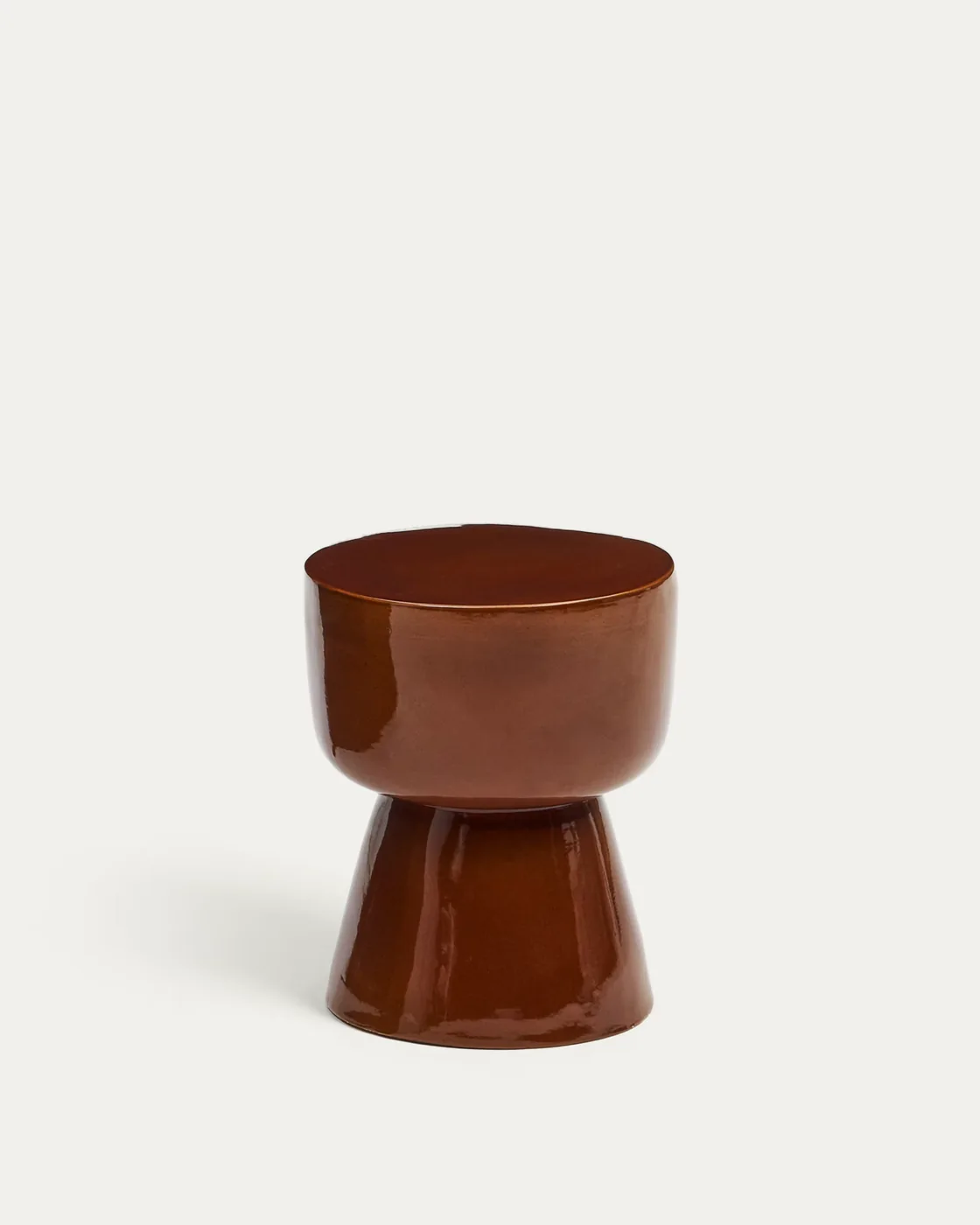Mesquida ceramic side table with glazed terracotta finish by Kave Home
