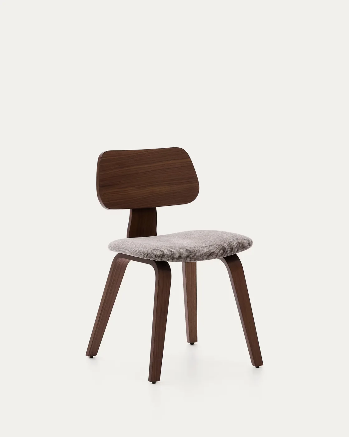 Gena chair in walnut veneer and brown chenille by Kave Home